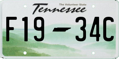TN license plate F1934C