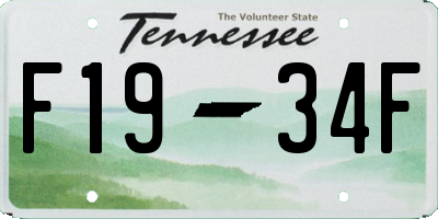 TN license plate F1934F