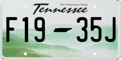 TN license plate F1935J