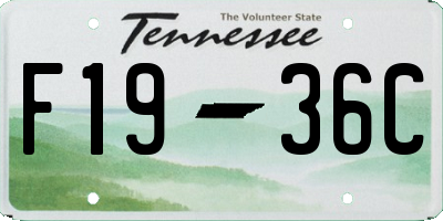TN license plate F1936C