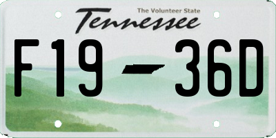 TN license plate F1936D
