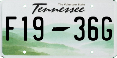 TN license plate F1936G