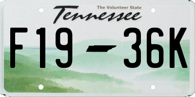 TN license plate F1936K