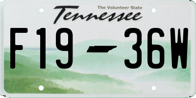 TN license plate F1936W