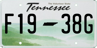 TN license plate F1938G