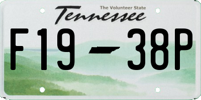 TN license plate F1938P