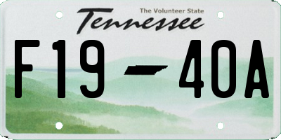 TN license plate F1940A