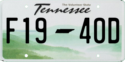 TN license plate F1940D