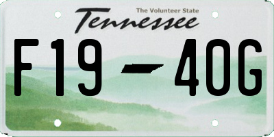 TN license plate F1940G