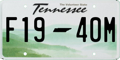 TN license plate F1940M