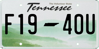 TN license plate F1940U