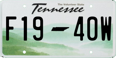 TN license plate F1940W