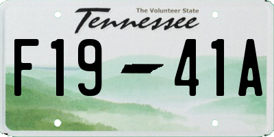 TN license plate F1941A