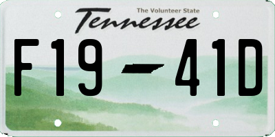 TN license plate F1941D