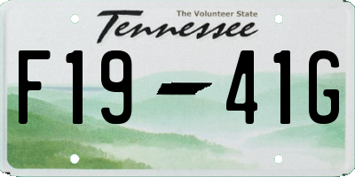 TN license plate F1941G