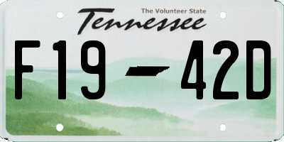 TN license plate F1942D