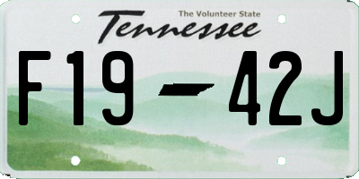 TN license plate F1942J