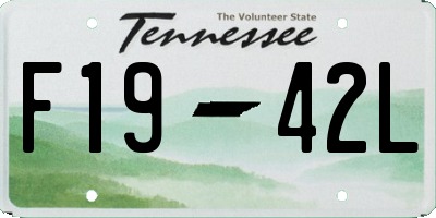 TN license plate F1942L