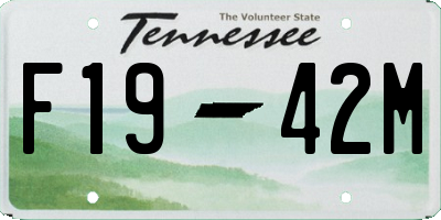 TN license plate F1942M