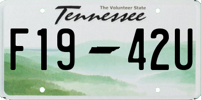 TN license plate F1942U