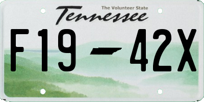 TN license plate F1942X