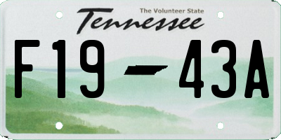 TN license plate F1943A