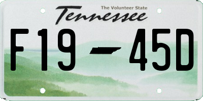 TN license plate F1945D