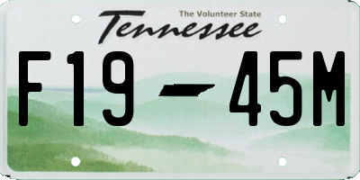 TN license plate F1945M