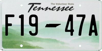 TN license plate F1947A