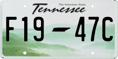 TN license plate F1947C