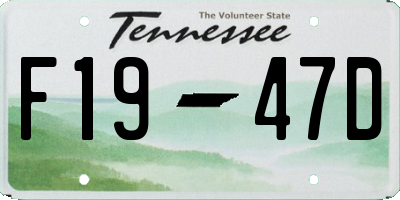 TN license plate F1947D