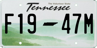 TN license plate F1947M