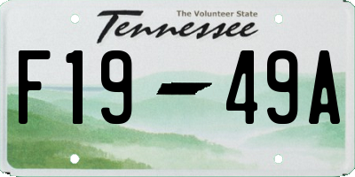 TN license plate F1949A