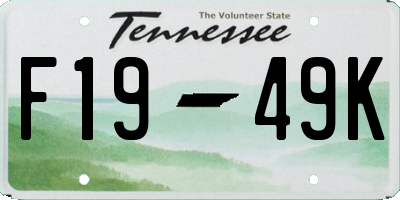 TN license plate F1949K