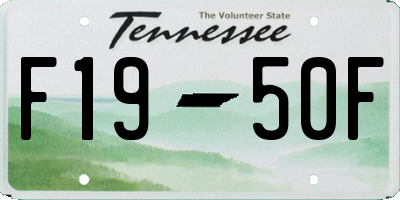 TN license plate F1950F