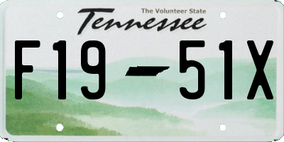 TN license plate F1951X