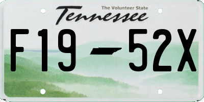 TN license plate F1952X