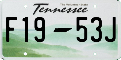 TN license plate F1953J