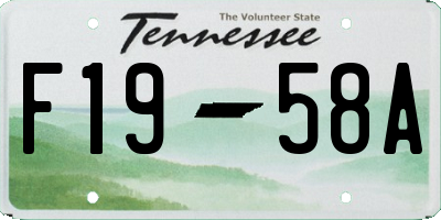 TN license plate F1958A