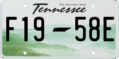 TN license plate F1958E