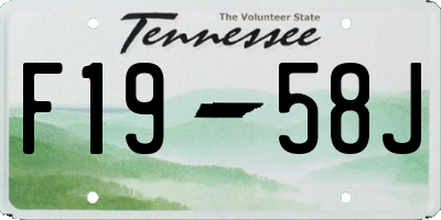 TN license plate F1958J