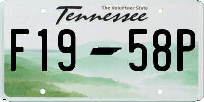 TN license plate F1958P