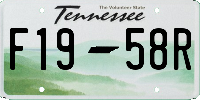 TN license plate F1958R