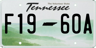 TN license plate F1960A