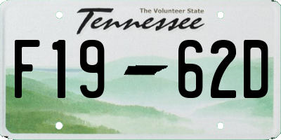 TN license plate F1962D