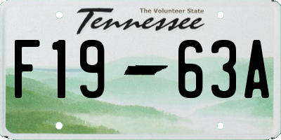 TN license plate F1963A