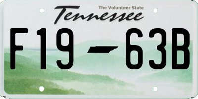 TN license plate F1963B