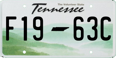 TN license plate F1963C