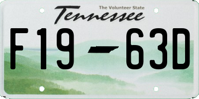 TN license plate F1963D