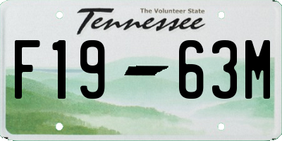 TN license plate F1963M